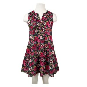 APNY‎ Dress Floral Pintuck Sleeveless Tiered Babydoll Casual Summer Size Medium